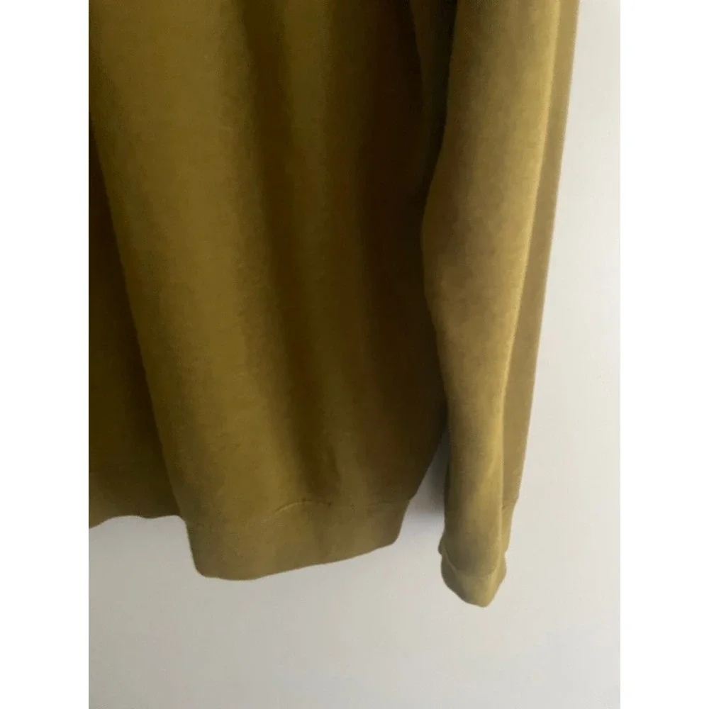 Nike Womens Sportswear Crewneck Sweatshirt Olive Green Logo Pullover Medium